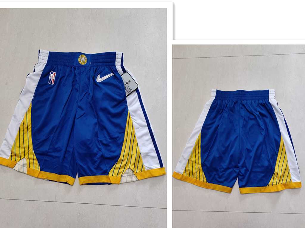 Golden State Warriors Blue 75th Anniversary Diamond 2021 Stitched Shorts